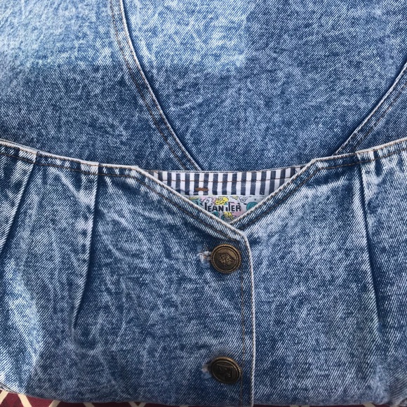 Vintage Runn Jean Jer Acid Wash Button Up Skirt - Picture 6 of 8